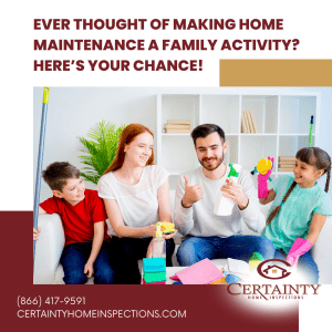 Family members bond while working together to clean the house