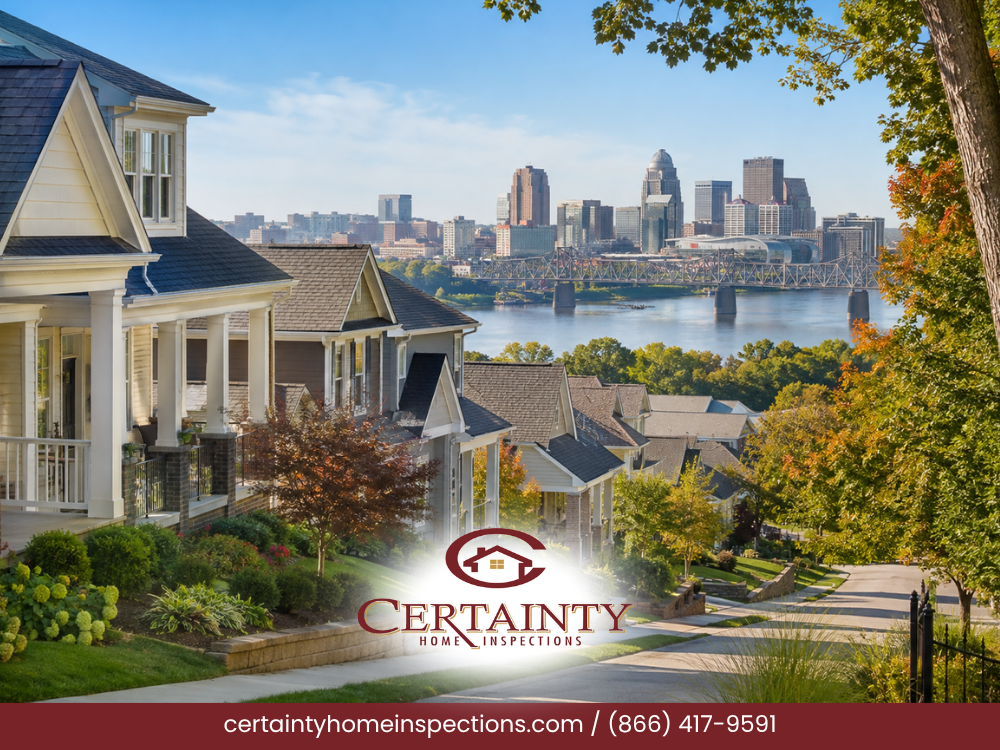 Certainty Home Inspections serving residential properties with city view backdrop